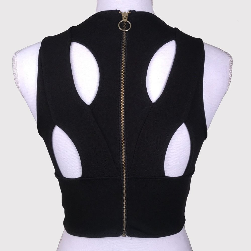 Express Zipper Back Crop Top